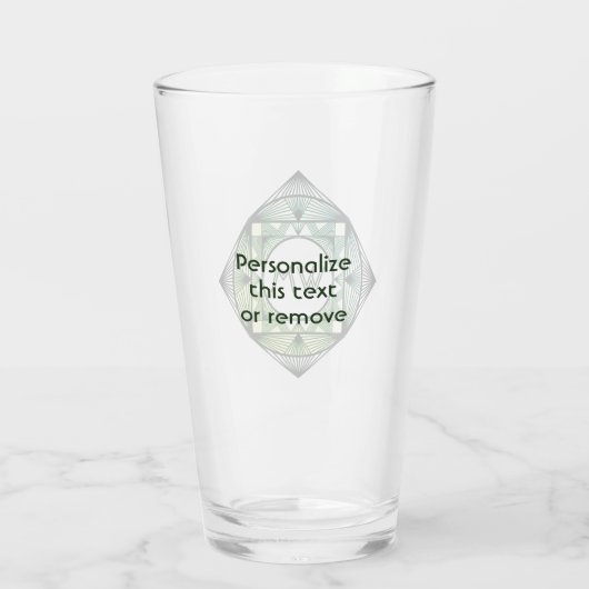 Aangepaste Initialen Elegant Manly Green Chic Art Glas (Achterkant)
