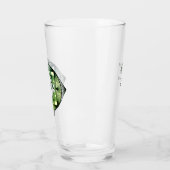 Aangepaste Initialen Elegant Manly Green Chic Art  Glas (Links)