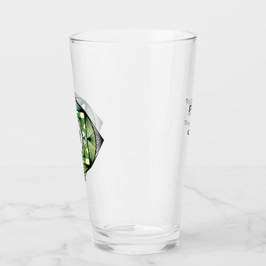 Aangepaste Initialen Elegant Manly Green Chic Art  Glas (Links)