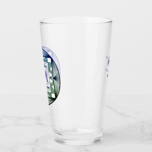 Aangepaste Initialen Elegant Manly Green Chic Art  Glas (Links)