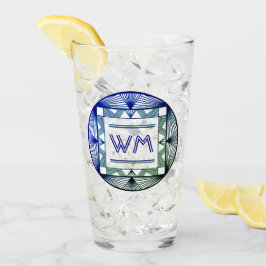 Aangepaste Initialen Elegant Manly Green Chic Art  Glas