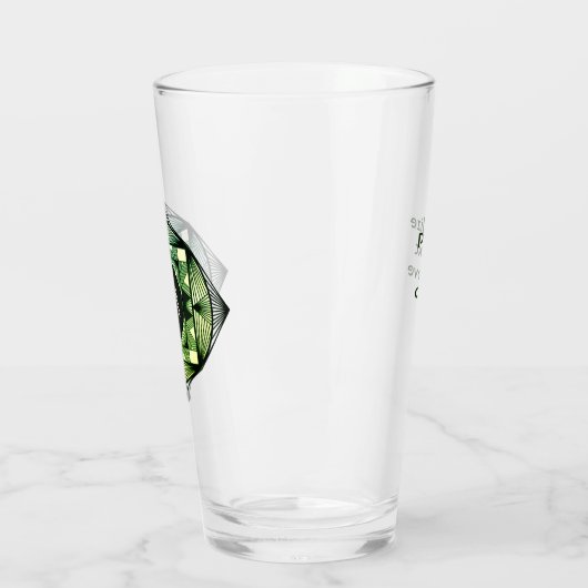 Aangepaste Initialen Elegant Manly Green Chic Art  Glas (Links)