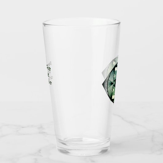 Aangepaste Initialen Elegant Manly Green Chic Art  Glas (Rechts)
