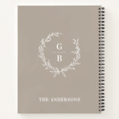 Aangepaste Initialen Elegant Monogram Familie Noti Notitieboek (Achterkant)