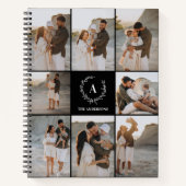 Aangepaste Initialen Elegant Monogram fotocollage Notitieboek (Voorkant)
