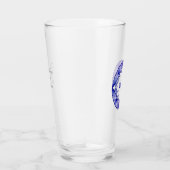 Aangepaste Initialen Elegant Paars Blue Chic Art D Glas (Rechts)