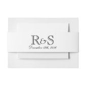 Aangepaste Initialen en Datum blauwe gordel Uitnodigingen Wikkel (Voorkant Voorbeeld)