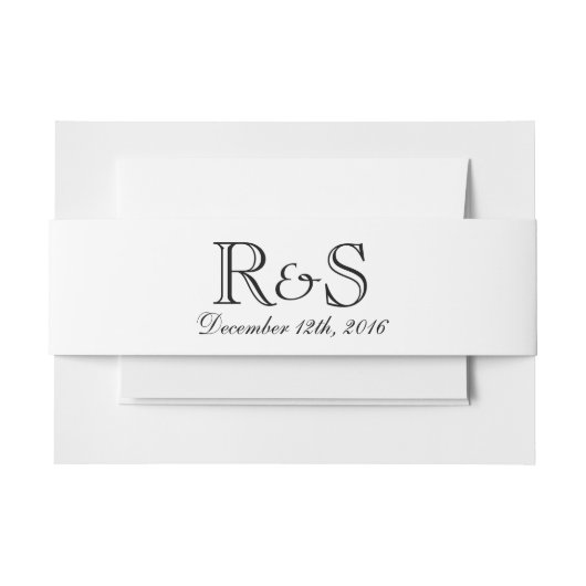 Aangepaste Initialen en Datum blauwe gordel Uitnodigingen Wikkel (Voorkant Voorbeeld)