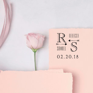 Aangepaste Initialen en naamsbruiloft bevestigen Rubberstempel