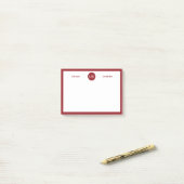 Aangepaste Initialen en telefoon rood en wit Post-it® Notes (Op bureau)