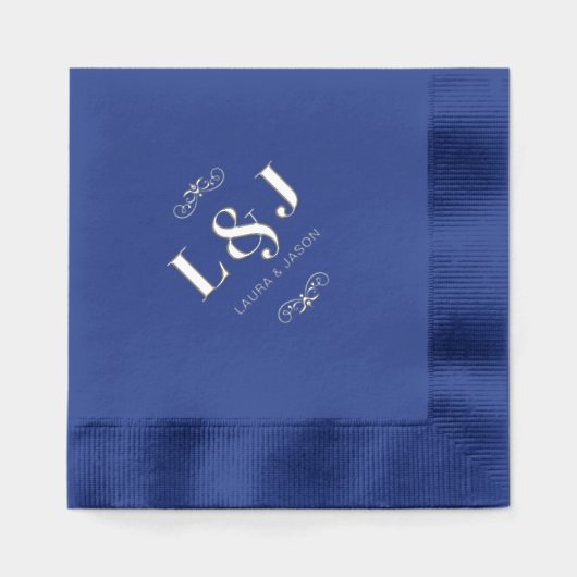 Aangepaste Initialen Folie Gestempeld servetten vo (Voorkant)