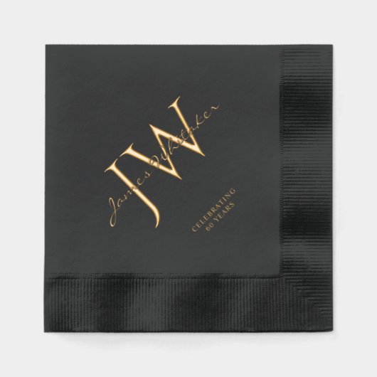 Aangepaste Initialen Folie Gestempelde servetten v (Voorkant)