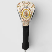 Aangepaste Initialen Franse Rococo Floral Elegant Golfheadcover (Voorkant)