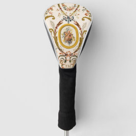 Aangepaste Initialen Franse Rococo Floral Elegant Golfheadcover