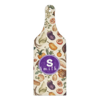 Aangepaste initialen Fruit en groenten patroon Snijplank