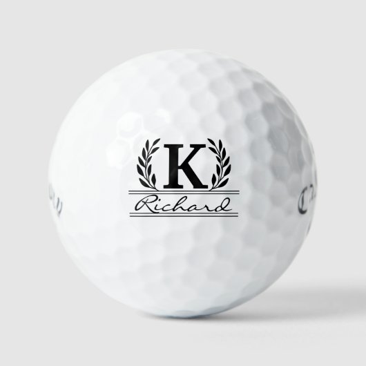 Aangepaste Initialen | Gepersonaliseerde monogramm Golfballen (Voorkant)