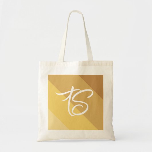 Aangepaste Initialen Gold Blocks Budget Tas (Voorkant)