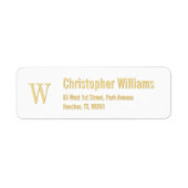 Aangepaste Initialen Golden Modern Retouradreslabe Etiket (Voorkant)