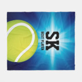 Aangepaste Initialen | Green Tennis Ball Fleece Deken (Voorkant (Horizontaal))