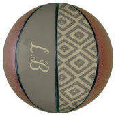 Aangepaste initialen grijs bruin pave bakstenen pa basketbal (Verticaal)