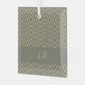 Aangepaste initialen grijs bruin pave bakstenen pa glas ornament (Voorkant links)