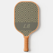 Aangepaste initialen grijs bruin pave bakstenen pa pickleball paddle (Achterkant)