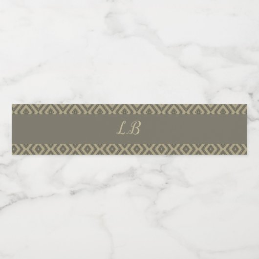 Aangepaste initialen grijs bruin pave bakstenen pa waterfles etiket (Enkel label)