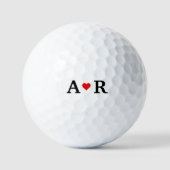 Aangepaste Initialen Heart Design Jubileum bruilof Golfballen (Voorkant)