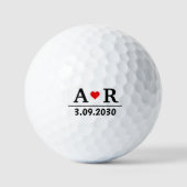 Aangepaste Initialen Heart Design Jubileum bruilof Golfballen (Voorkant)