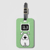 Aangepaste Initialen Hond-thema Bagagelabel (Voorkant (verticaal))