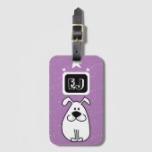 Aangepaste Initialen Hond-thema Bagagelabel (Voorkant (verticaal))