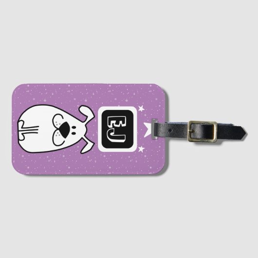 Aangepaste Initialen Hond-thema Bagagelabel (Voorkant (horizontaal))