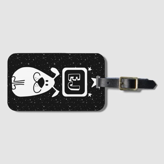 Aangepaste Initialen Hond-thema Bagagelabel (Voorkant (horizontaal))