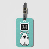 Aangepaste Initialen Hond-thema Bagagelabel (Voorkant (verticaal))