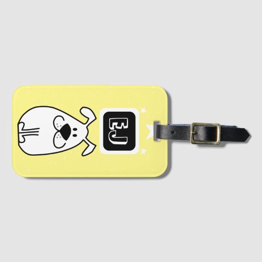 Aangepaste Initialen Hond-thema Bagagelabel (Voorkant (horizontaal))