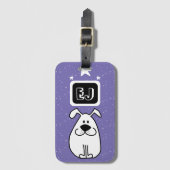 Aangepaste Initialen Hond-thema Bagagelabel (Voorkant (verticaal))