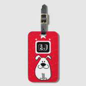 Aangepaste Initialen Hond-thema Bagagelabel (Voorkant (verticaal))