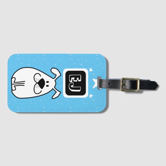 Aangepaste Initialen Hond-thema Bagagelabel (Voorkant (horizontaal))