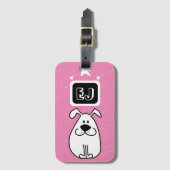 Aangepaste Initialen Hond-thema Bagagelabel (Voorkant (verticaal))