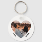 Aangepaste Initialen Koppelen Foto aangepast hart Sleutelhanger (Voorkant)