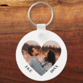 Aangepaste Initialen Koppelen Foto aangepast hart Sleutelhanger (Voorkant)