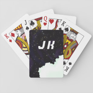 Aangepaste Initialen maken gebruik van buitenruimt Pokerkaarten