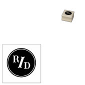 Aangepaste initialen met rond rubberstempel (Gestempeld)