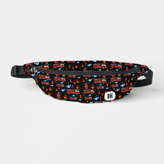 Aangepaste Initialen Monogram Boys Brandweerwagen  Heuptasje (Voorkant)