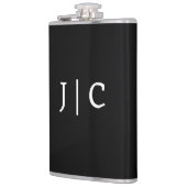 Aangepaste Initialen Monogram Minimalistisch Moder Heupfles (Links)