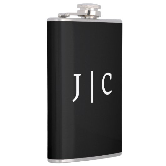 Aangepaste Initialen Monogram Minimalistisch Moder Heupfles (Rechts)