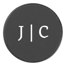 Aangepaste Initialen Monogram Minimalistisch Moder Hockey Puck