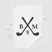 Aangepaste Initialen Monogrammed Golfclubs Modern Golfhanddoek (Insitu)