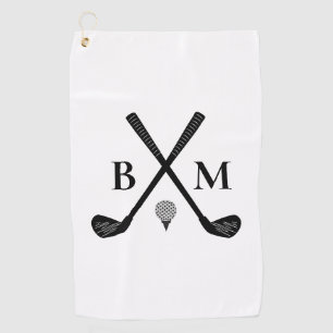Aangepaste Initialen Monogrammed Golfclubs Modern Golfhanddoek