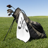 Aangepaste Initialen Monogrammed Golfclubs Modern Golfhanddoek (Groen)